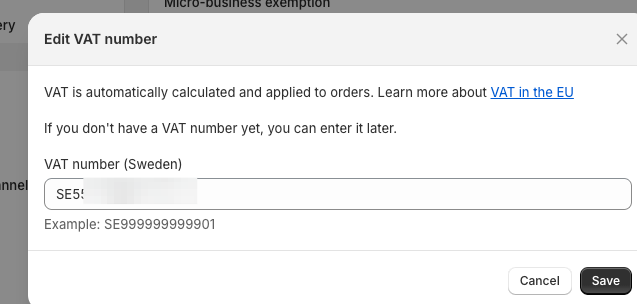 Google Chrome - Liwa.se AB · Taxes and duties · European Union · Shopify 2024-01-15 at 13.52.19.png